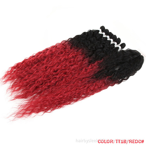 Rebecca Fashion Best Selling In Russia Afro Kinky Curly Hair Bundles With Closure Synthetic Weave Hair Synthetic Hair Extension